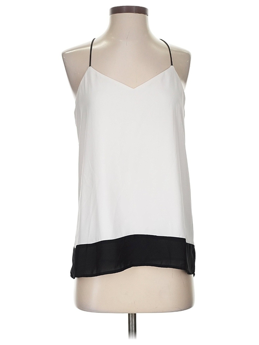 Express White Cami with Black Contrast Hem and Straps